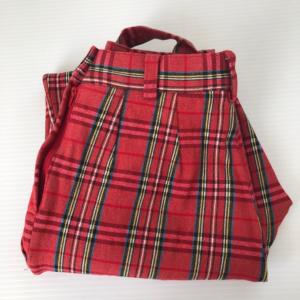 Vintage 90’s Red Plaid Stirrup Pants, 24* - Picture 11 of 12